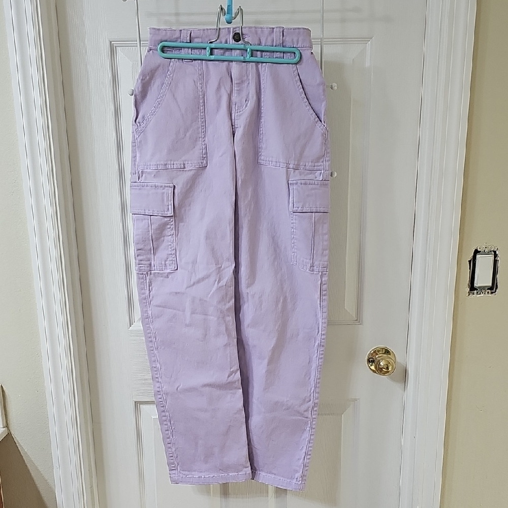 Hollister High Rise Utility Lavender Cargo Pants Size 00